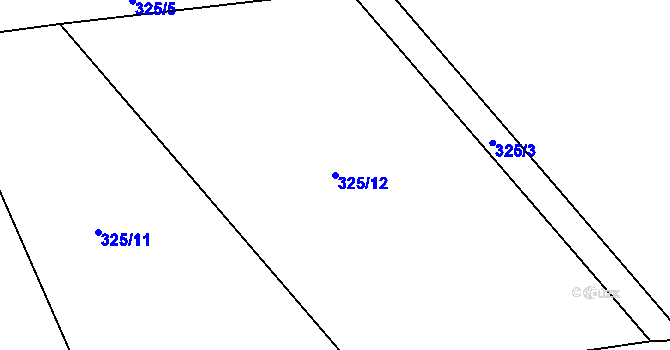 Parcela st. 325/12 v KÚ Míšov, Katastrální mapa