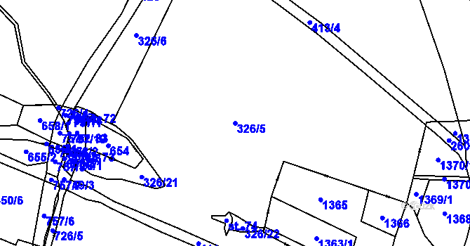 Parcela st. 326/5 v KÚ Borovsko, Katastrální mapa