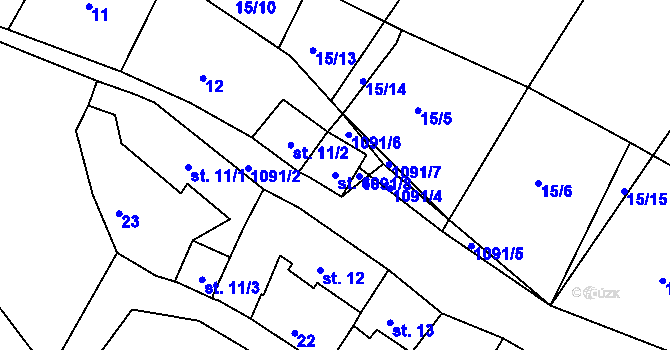 Parcela st. 69 v KÚ Borovy, Katastrální mapa