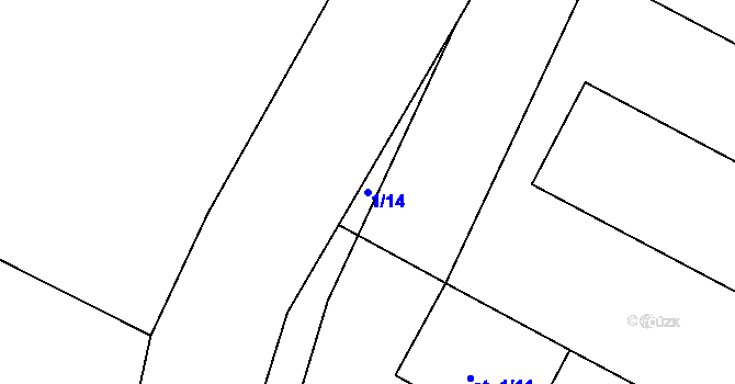 Parcela st. 1/14 v KÚ Borovy, Katastrální mapa