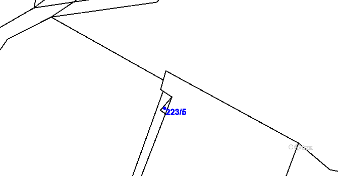 Parcela st. 220/5 v KÚ Borovy, Katastrální mapa