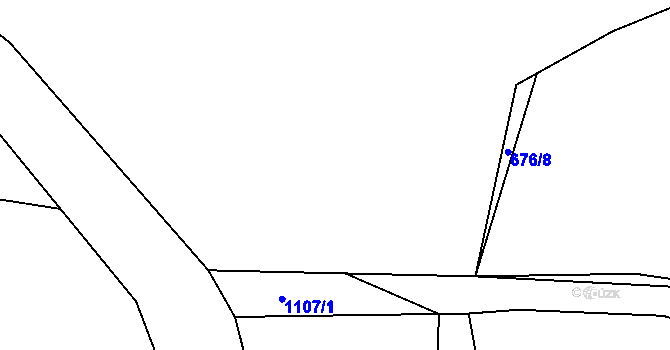 Parcela st. 676/7 v KÚ Borovy, Katastrální mapa