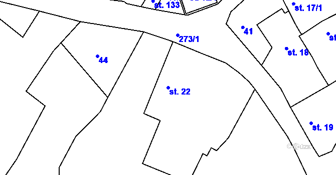 Parcela st. 22 v KÚ Nezdice nad Úhlavou, Katastrální mapa