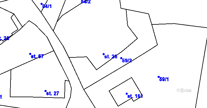 Parcela st. 26 v KÚ Nezdice nad Úhlavou, Katastrální mapa