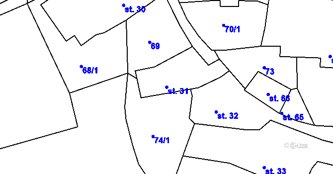 Parcela st. 31 v KÚ Nezdice nad Úhlavou, Katastrální mapa