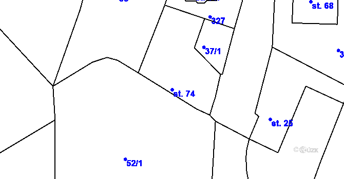 Parcela st. 74 v KÚ Nezdice nad Úhlavou, Katastrální mapa