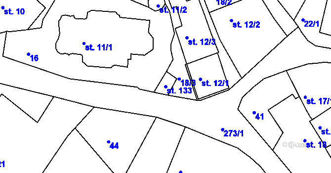 Parcela st. 133 v KÚ Nezdice nad Úhlavou, Katastrální mapa
