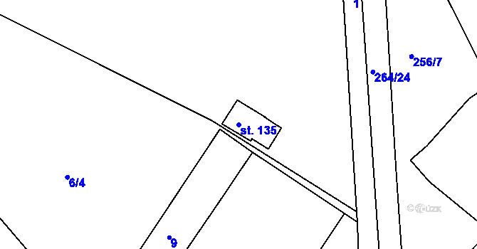 Parcela st. 135 v KÚ Nezdice nad Úhlavou, Katastrální mapa
