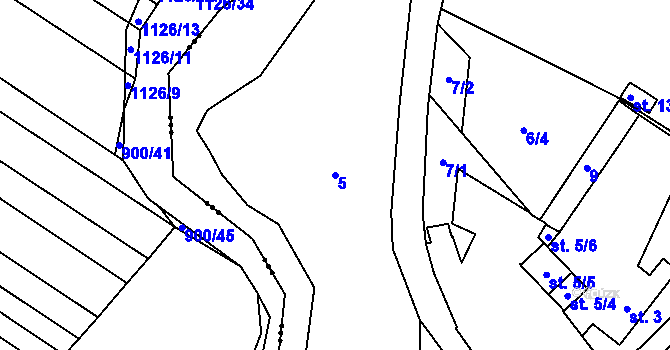 Parcela st. 5 v KÚ Nezdice nad Úhlavou, Katastrální mapa