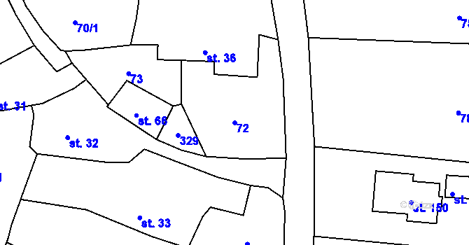 Parcela st. 72 v KÚ Nezdice nad Úhlavou, Katastrální mapa
