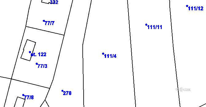 Parcela st. 111/4 v KÚ Nezdice nad Úhlavou, Katastrální mapa