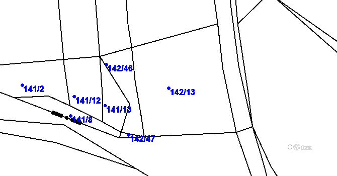 Parcela st. 142/13 v KÚ Nezdice nad Úhlavou, Katastrální mapa