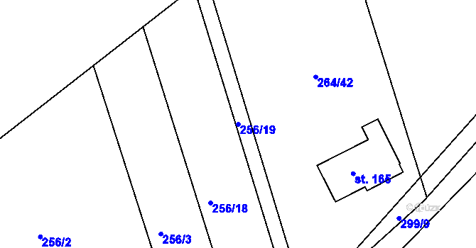Parcela st. 256/19 v KÚ Nezdice nad Úhlavou, Katastrální mapa