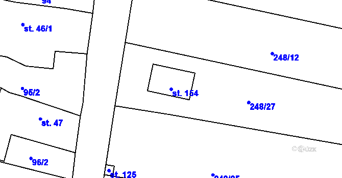 Parcela st. 154 v KÚ Nezdice nad Úhlavou, Katastrální mapa