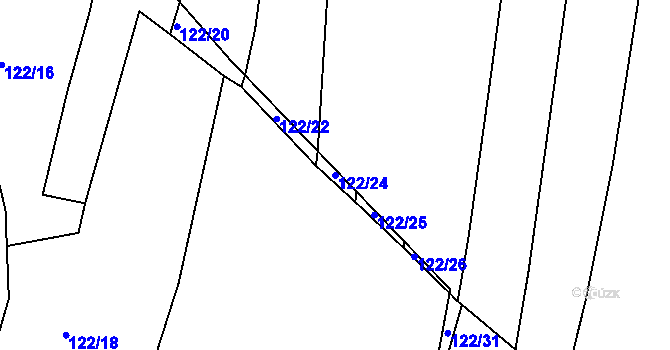 Parcela st. 122/24 v KÚ Nezdice nad Úhlavou, Katastrální mapa