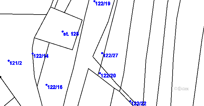 Parcela st. 122/27 v KÚ Nezdice nad Úhlavou, Katastrální mapa
