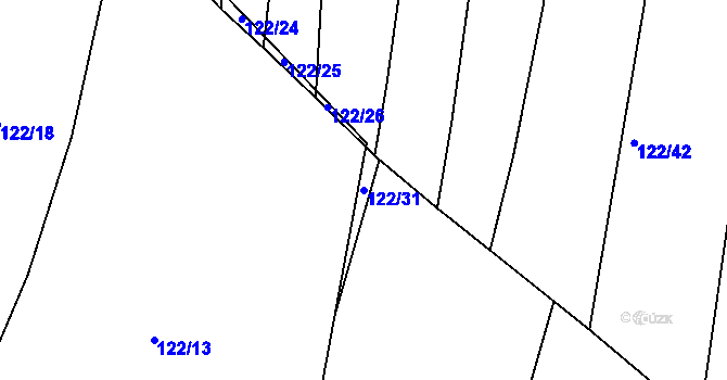Parcela st. 122/31 v KÚ Nezdice nad Úhlavou, Katastrální mapa