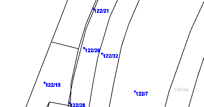 Parcela st. 122/32 v KÚ Nezdice nad Úhlavou, Katastrální mapa