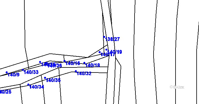 Parcela st. 140/17 v KÚ Nezdice nad Úhlavou, Katastrální mapa