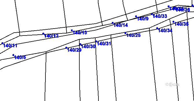 Parcela st. 142/36 v KÚ Nezdice nad Úhlavou, Katastrální mapa