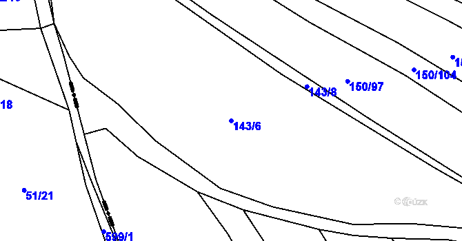 Parcela st. 143/6 v KÚ Nezdice nad Úhlavou, Katastrální mapa