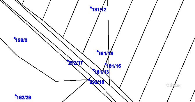 Parcela st. 181/14 v KÚ Nezdice nad Úhlavou, Katastrální mapa