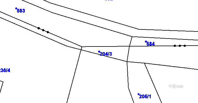 Parcela st. 204/3 v KÚ Nezdice nad Úhlavou, Katastrální mapa