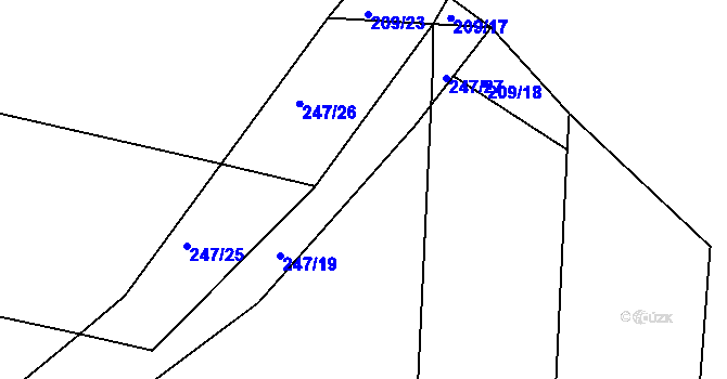 Parcela st. 209/13 v KÚ Nezdice nad Úhlavou, Katastrální mapa