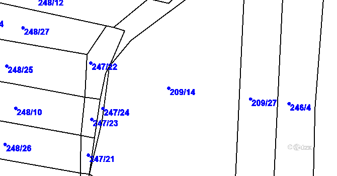 Parcela st. 209/14 v KÚ Nezdice nad Úhlavou, Katastrální mapa