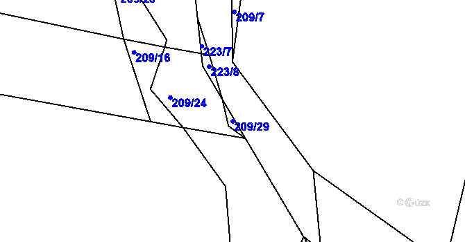 Parcela st. 209/29 v KÚ Nezdice nad Úhlavou, Katastrální mapa