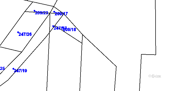 Parcela st. 209/33 v KÚ Nezdice nad Úhlavou, Katastrální mapa