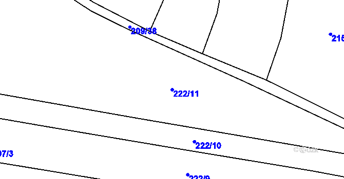 Parcela st. 222/11 v KÚ Nezdice nad Úhlavou, Katastrální mapa