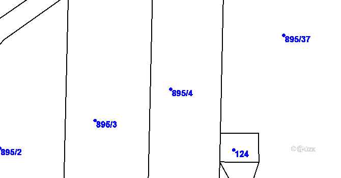 Parcela st. 895/4 v KÚ Vřeskovice, Katastrální mapa