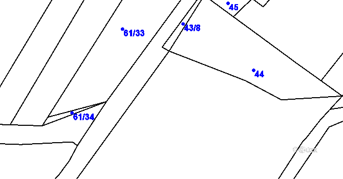 Parcela st. 896/5 v KÚ Vřeskovice, Katastrální mapa