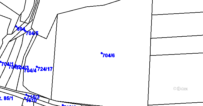 Parcela st. 704/6 v KÚ Vřeskovice, Katastrální mapa