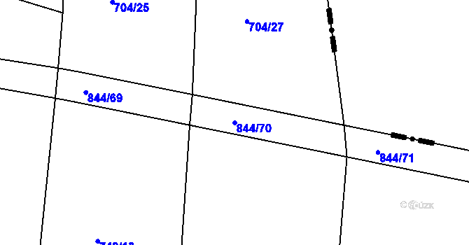 Parcela st. 844/70 v KÚ Vřeskovice, Katastrální mapa