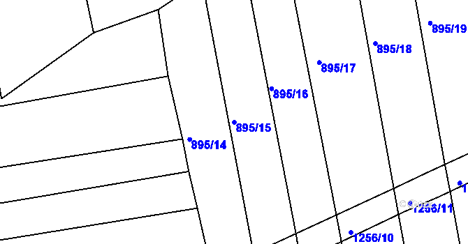 Parcela st. 895/15 v KÚ Vřeskovice, Katastrální mapa