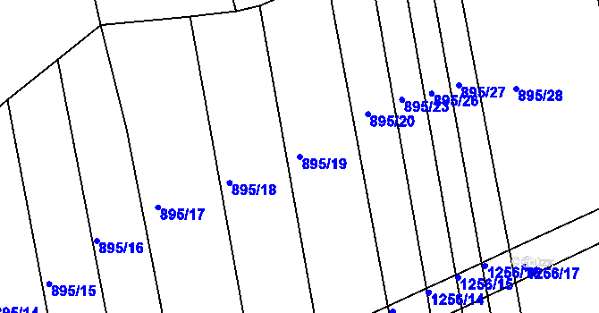 Parcela st. 895/19 v KÚ Vřeskovice, Katastrální mapa