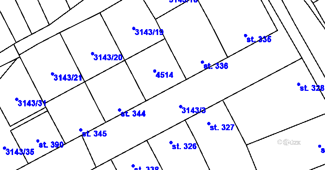 Parcela st. 337 v KÚ Boršice u Blatnice, Katastrální mapa