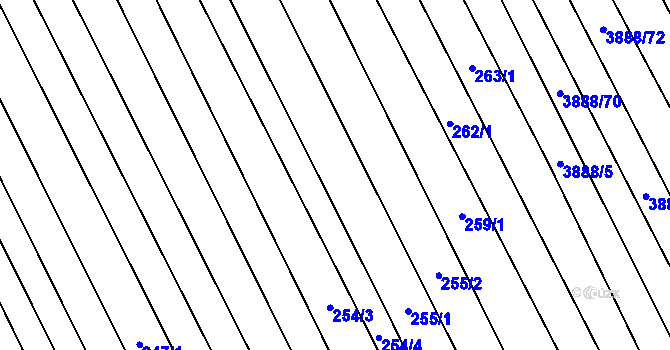 Parcela st. 255 v KÚ Boršice u Blatnice, Katastrální mapa