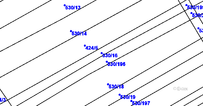 Parcela st. 530/16 v KÚ Boršice u Blatnice, Katastrální mapa