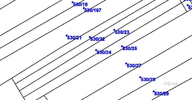 Parcela st. 530/24 v KÚ Boršice u Blatnice, Katastrální mapa
