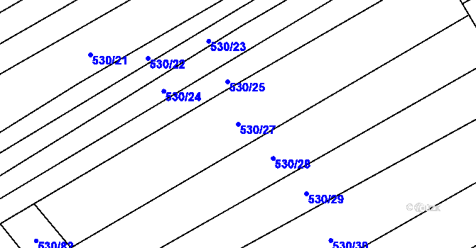 Parcela st. 530/27 v KÚ Boršice u Blatnice, Katastrální mapa