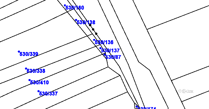 Parcela st. 530/87 v KÚ Boršice u Blatnice, Katastrální mapa