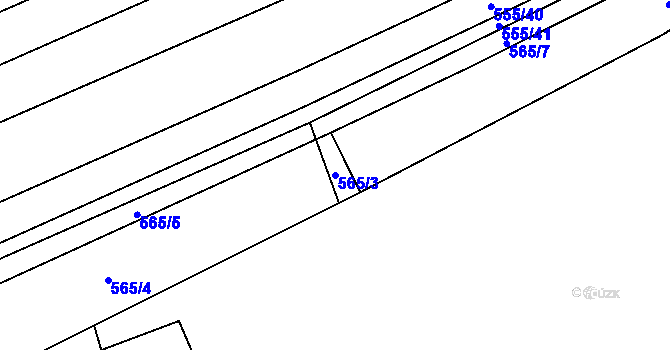 Parcela st. 565/3 v KÚ Boršice u Blatnice, Katastrální mapa