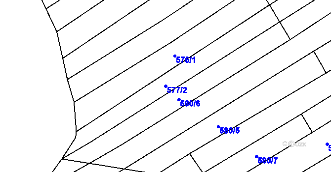 Parcela st. 577/2 v KÚ Boršice u Blatnice, Katastrální mapa