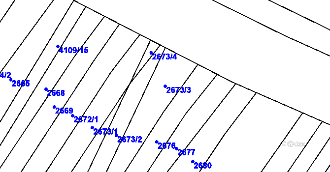 Parcela st. 2673/3 v KÚ Boršice u Blatnice, Katastrální mapa