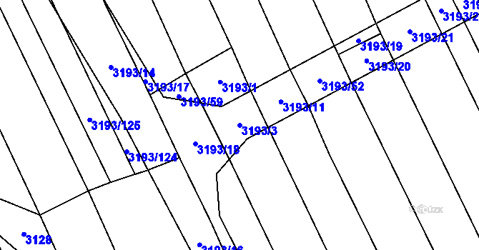 Parcela st. 3193/3 v KÚ Boršice u Blatnice, Katastrální mapa