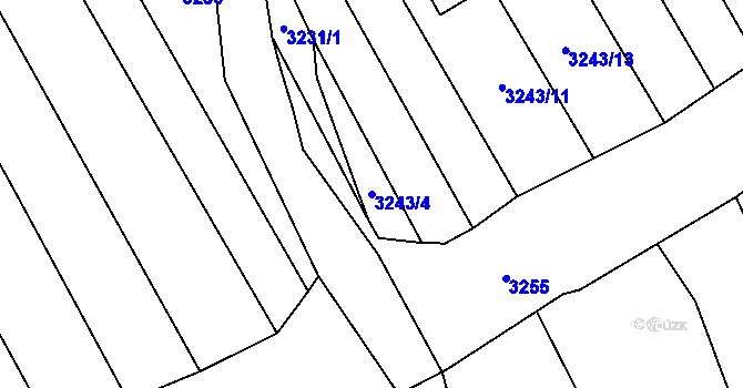 Parcela st. 3243/4 v KÚ Boršice u Blatnice, Katastrální mapa