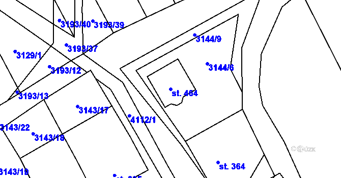Parcela st. 464 v KÚ Boršice u Blatnice, Katastrální mapa